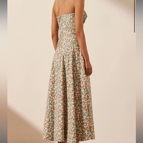 NWT Shona Joy Ulani Strapless Pleated Midi Dress US2 - Picture 3 of 4